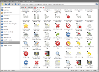 gnome brave icons shown in PCManFM