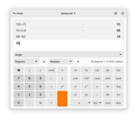 GNOME desktop calculator