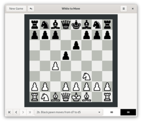 A typical game of chess. Simple piece style, opposing player - HoiChess.