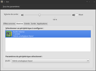 GNOME sound preferences