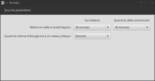 GNOME power management settings