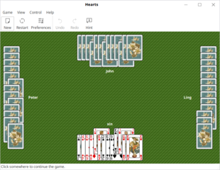 Hearts is an implementation of the classic card game for the GNOME desktop,featu