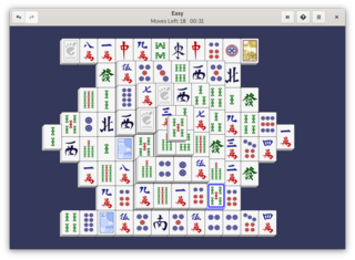 A typical game of Mahjongg.