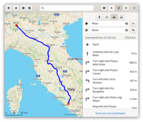 Route with car from Milan to Rome