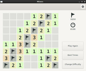 popular minesweeper puzzle game for GNOME