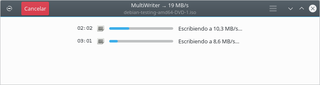 Grabación ISO en 2 USB - escribiendo...