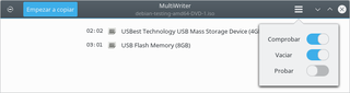 Grabación ISO en 2 USB - opciones.