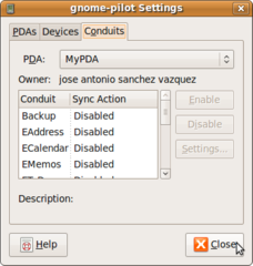 A GNOME applet for management of your Palm PDA