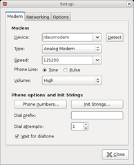 modem internet connection tool for the GNOME Desktop
