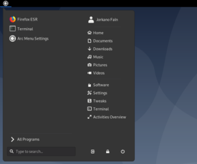Arc-Menu extension on gnome 3.36 from the Debian Unstable repo
