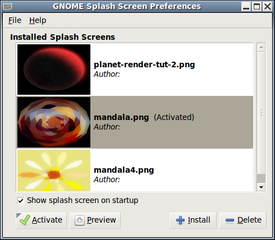 manage your GNOME splash screen images