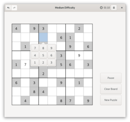 A typical game of sudoku.