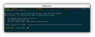 GNOME Terminal running Debian 9