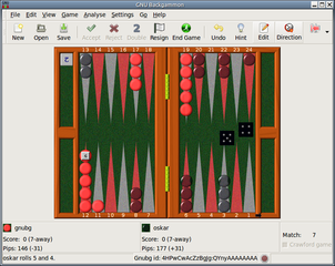 graphical or console backgammon program with analysis