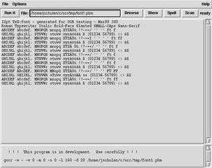 tcl/tk wrapper around gocr
