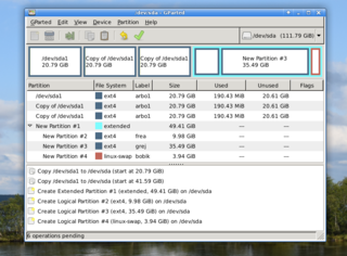 again edit partition on SSD (example)