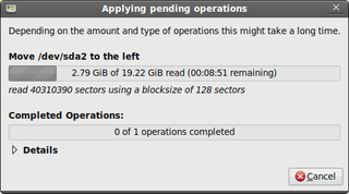 GNOME partition editor