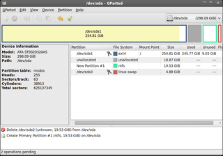 GNOME partition editor