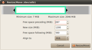 GNOME partition editor