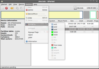 GNOME partition editor