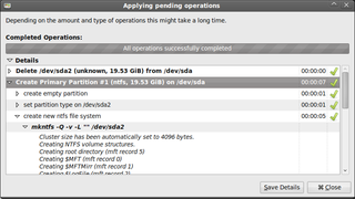 GNOME partition editor