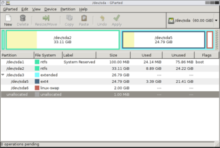 GNOME partition editor