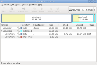 GNOME partition editor