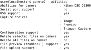 digital camera command-line client