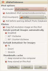Preferences window