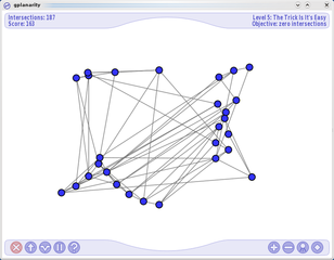 simple puzzle game involving untangling planar graphs
