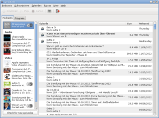 gpodder running on Debian unstable