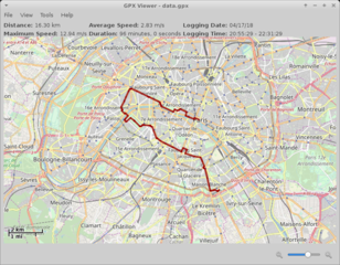 views GPS traces collected in the GPX format