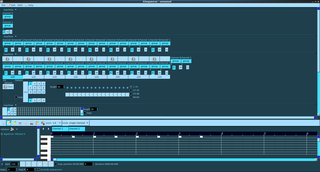 GSequencer showing collapsed panel, mixer, drum, matrix and pattern editor