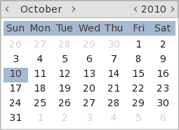lightweight GUI calendar application