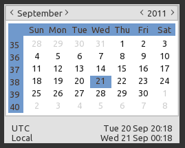 lightweight GUI calendar application