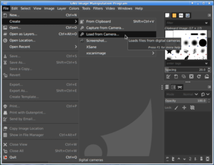 1_Create->Load from Camera (Nikon S10 by USB PTP)