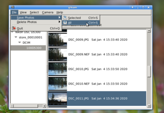Menu-File-Save Photos->All