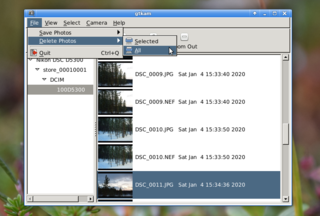 Menu-File-Delete Photos->All