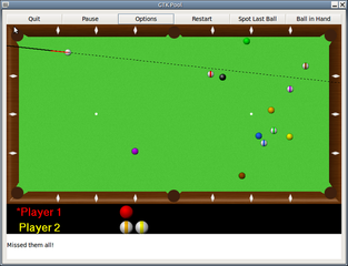 simple pool billiard game written with GTK+