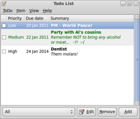 GNOME to-do list manager