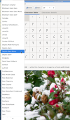 Unicode character picker and font browser