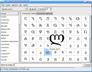 Unicode character picker and font browser