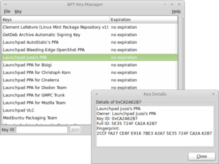 Graphical Key Manager for APT