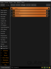Guitarix's minimized rack