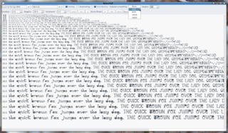 View all characters of a font in all sizes