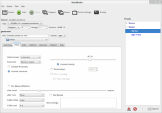 Video tab with video loaded