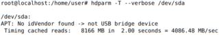 hdparm -T --verbose (Perform timings of cache reads for benchmark ...)