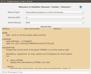 A manual getting displayed in Helpman