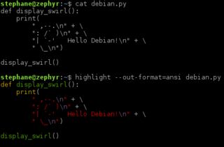 output for terminal 