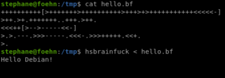 interpreter for the brainfuck programming language